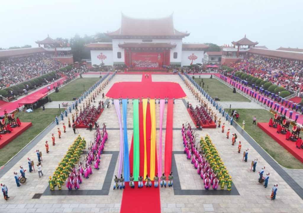 Mazu worshippers praying at the 1065th Birthday Celebration