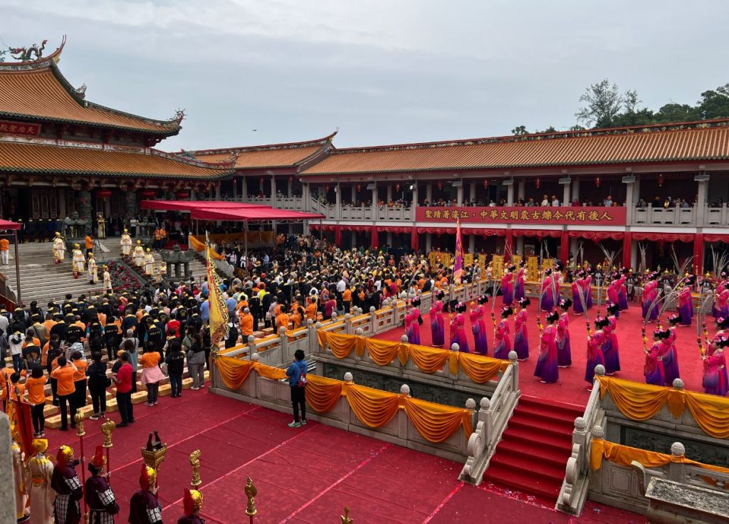 Believers pray for blessings at the 18th Macao International Mazu Culture Tourism Festival